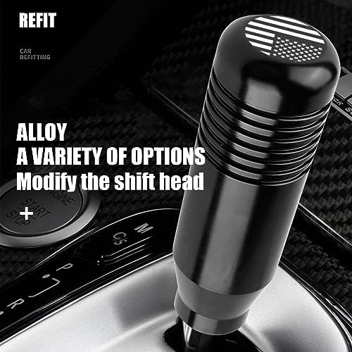 1 PC Comfort Grip Shift Knob, 3.34" x 1.18" American Flag Alloy Shifter - Image 3