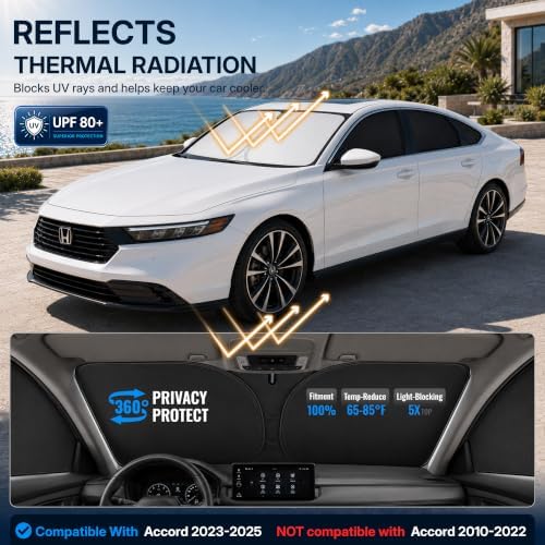 7PCS Car Window Shades for Nissan Altima 2022-2025, Full Set Windshield Side - Image 2
