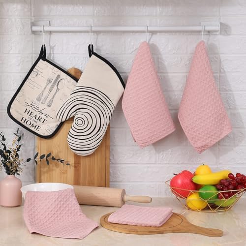 Homaxy Microfiber Waffle Weave Kitchen Dish Cloths, 8 Pack - Image 5
