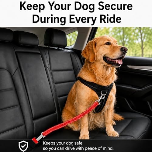 Dog Car Restraint Tether 2Pcs, Retractable Pet Travel Harness - Image 2