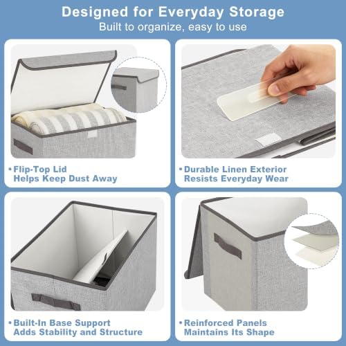 Bagnizer Linen Fabric Foldable Storage Cube Bin Organizer Basket - Image 6