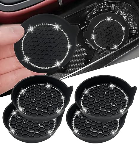 NBTEPEM 4pcs Bling Car Cup Holder Coaster, 2.75 inch Anti-Slip Shockproof by NBTEPEM
