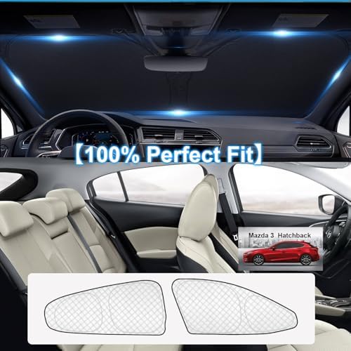 KMF 6pcs Thicken Sun Shades for Mazda 3 Hatchback 2014-2018 Accessories - Image 6