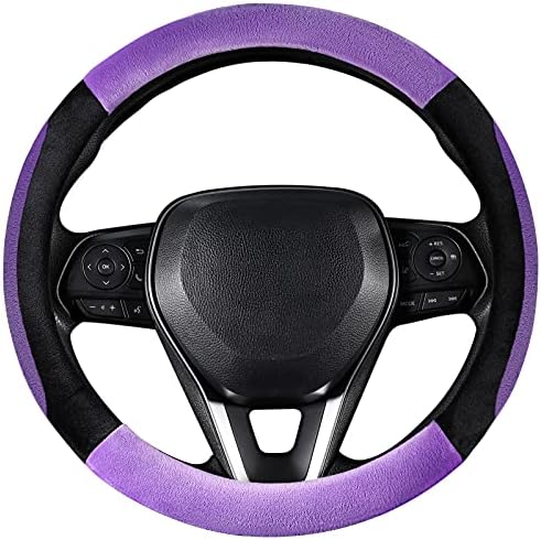 SEG Direct Car Steering Wheel Cover 14.5"-15", Plush Velvet Summer Winter by SEGDirect
