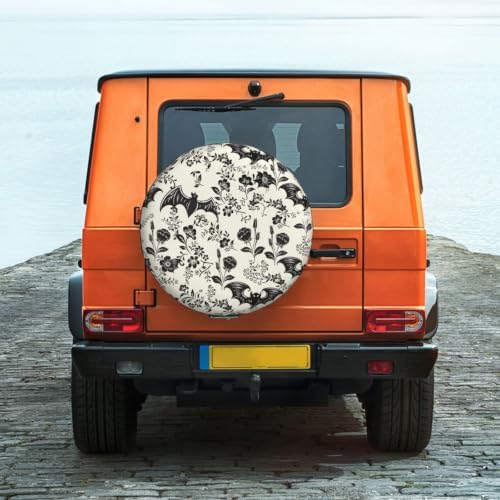 Bat Flower Spare Tire Cover Waterproof Wheel Cover 14 Inch Universal Fit - Image 2