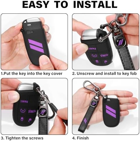 for Dodge Key Fob Cover with Keychain - Image 5