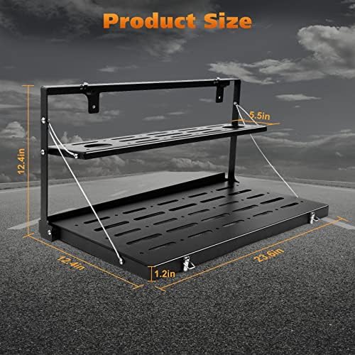 CheroCar for Jeep JL Tailgate Table Rear Foldable Cargo Shelf Aluminum Alloy - Image 3