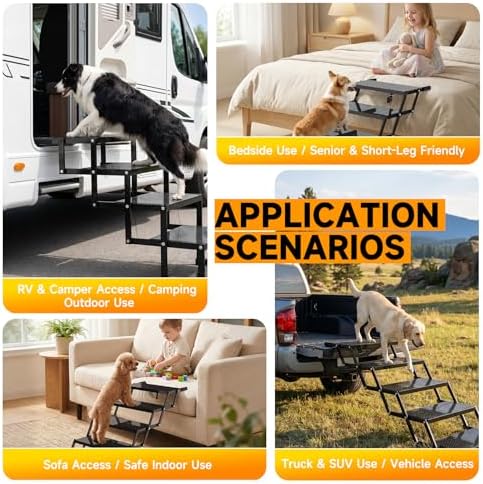 5-Step Dog Stairs for Car, Foldable Pet Steps for Large Dogs - Image 5