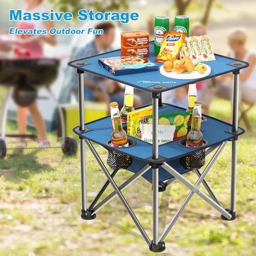 Folding Camping Table, Portable Outdoor Picnic Table, Lightweight Square Camp - Image 6