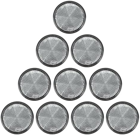 10 Pack White Self Adhesive Round Reflectors, E9 Approval by YinaolanAutomotiveParts