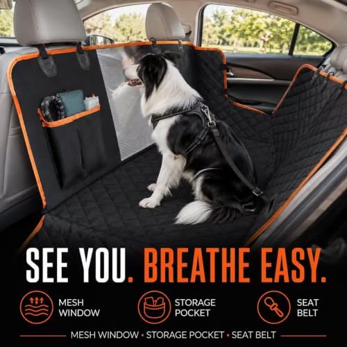 Dog Car Seat Cover for Back Seat, 600D Waterproof Hammock for Cars and SUVs - Image 2