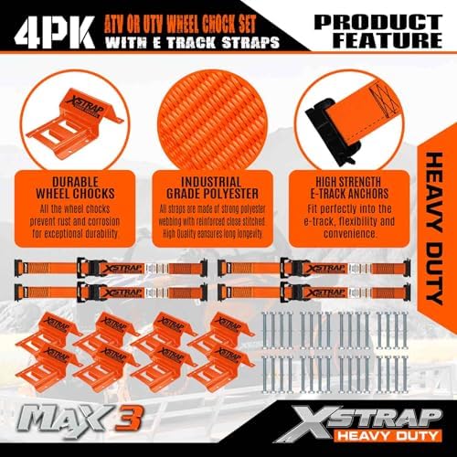 XSTRAP STANDARD Wheel Chock E-Track Tie Down Straps Kit - Image 5