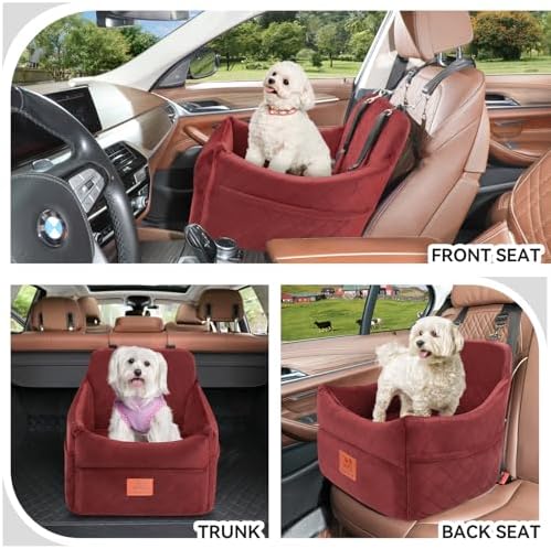 GL GLENSLAVE Dog Car Seat for Small/Medium Dogs&Cats, Thick Booster Car Seat - Image 2