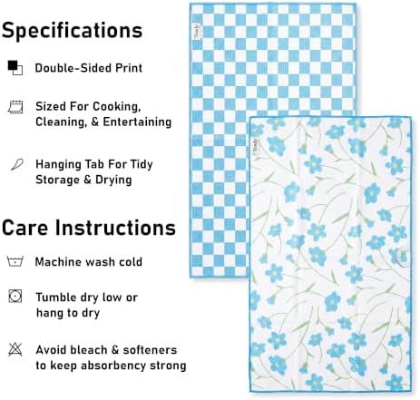 Kitchen Towels Set of 2, Double-Sided 16x28 Microfiber Waffle Weave Dish Towels - Image 7