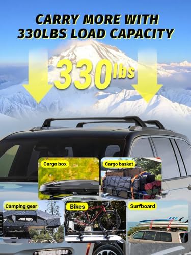 330LB Cross Bars Roof Rack for Jeep Grand Cherokee L 3-Row 21-26 WL 2-Row - Image 3