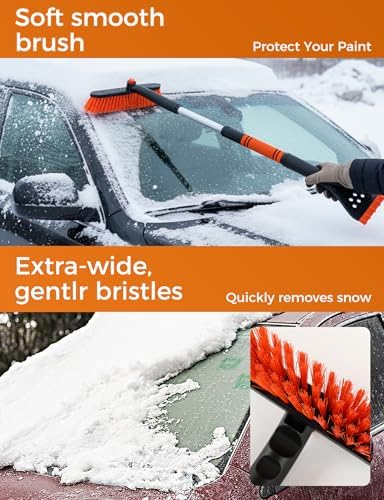 34" Extendable Ice Scrapers for Car Windshield 2-in-1 Snow Brush for Car Snow - Image 5
