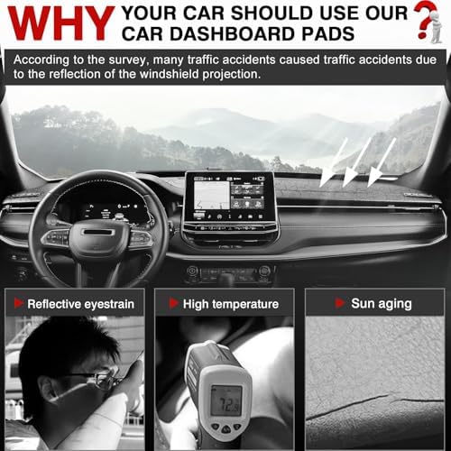Autorder Dashboard Cover Mat for Jeep Compass 2022-2024 2025 Accessories Dash - Image 2