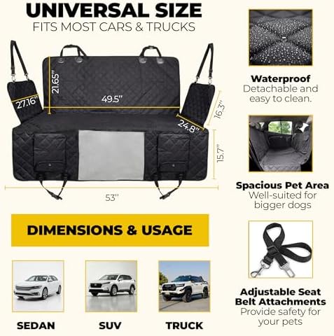 Pryze Dog Car Seat Cover for Back Seat - Image 4