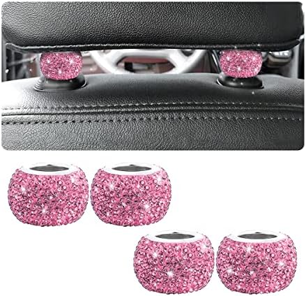 BELOMI 4 Pack Car Headrest Collars, Bling Car Head Rest Collars Rings Decor by BELOMI
