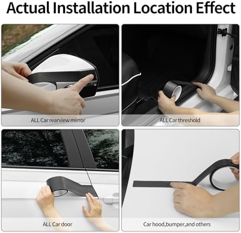 Carbon Fiber Wrap Tape for Car Door Sill Protector, Waterproof - Image 4