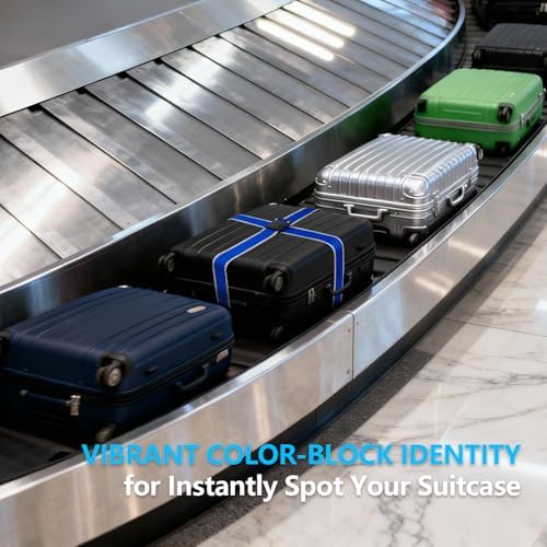 Luggage Straps and Tags Set for Suitcase, 4 Vibrant Color Straps and 4 Tags - Image 4