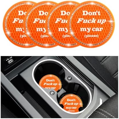 4 PCS Bling Car Cup Coaster, 2.75 Inch Anti-Slip Cup Holder Insert Coasters by Sylvil