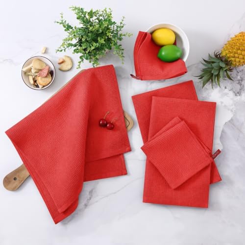 Homaxy 100% Cotton Waffle Weave Kitchen Towels, 4 Pack - Image 2