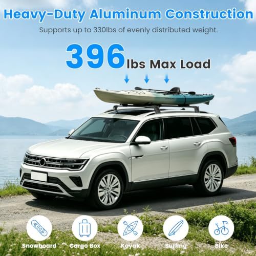 330lbs Max Load Lockable Roof Rack Cross Bars - Image 4