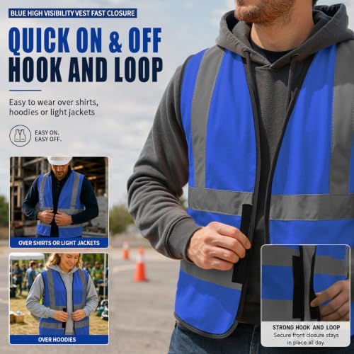 AYKRM 12 colour High visibility viz vest hi vis viz reflective work - Image 5