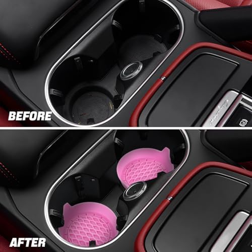 Zpana 4PCS Car Cup Holder Coasters, Silicone Non-Slip Vehicle Cup Recessed Mats - Image 5