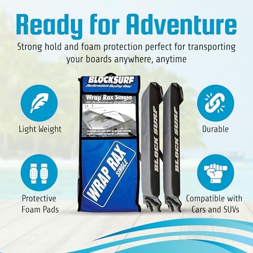 BLOCKSURF Surfboard Roof Rack for Car | Universal Soft Roof Rack for Cars & - Image 5