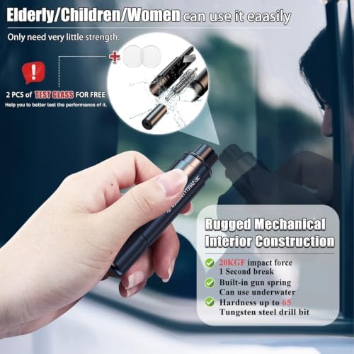2 Pack Safe Hammer Glass Breaker Underwater, 2-in-1 Car Safety Hammer Window - Image 3