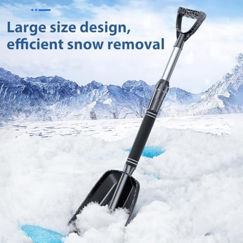 Snow Shovel for Car and Driveway, 34 Inch Foldable Lightweight Ice Scraper - Image 3