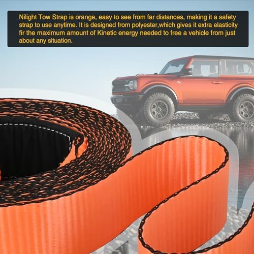 Nilight 3" x 30' Recovery Tow Strap Lab Tested 31, 500lbs Break Strength - Image 6