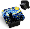 Black Cat Trailer Hitch Cover Abstract Starry Night Square 2 Inch Receiver Tube by Unknown