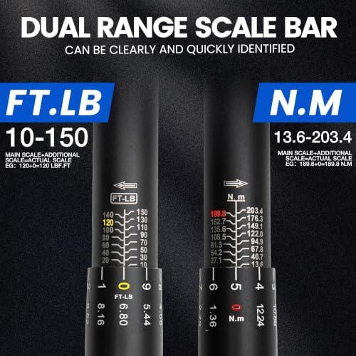 3/8-Inch Drive Click Torque Wrench, 10-150 Ft-Lb/13.6-203.4 N.m, ±3% - Image 5
