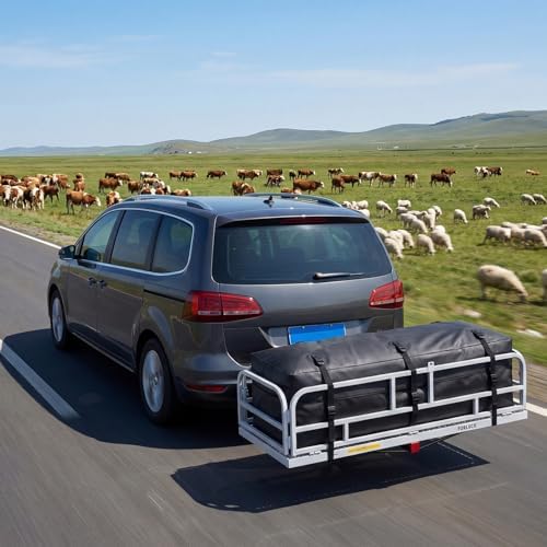 Forluck 60" x 24" x 14" Folding Hitch Mount Cargo Carrier, 500 lbs Capacity - Image 4
