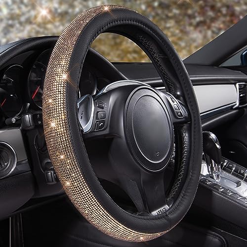 CAR PASS Bling Champagne Diamond Steering Wheel Cover - Image 4