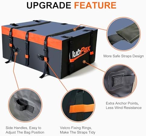 21 Cu Ft. Car Rooftop Cargo Carrier Bag Car Roof Top Bag Cargo Carrier - Image 2