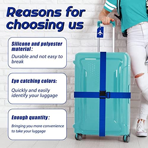 Weewooday 8 Pcs Luggage Straps Suitcase Tags Set - Image 4