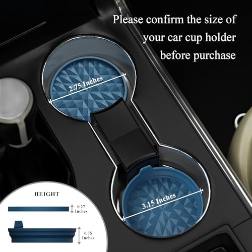Silicone Car Coasters Set of 4, 2.75" Cup Holder Mats - Image 3