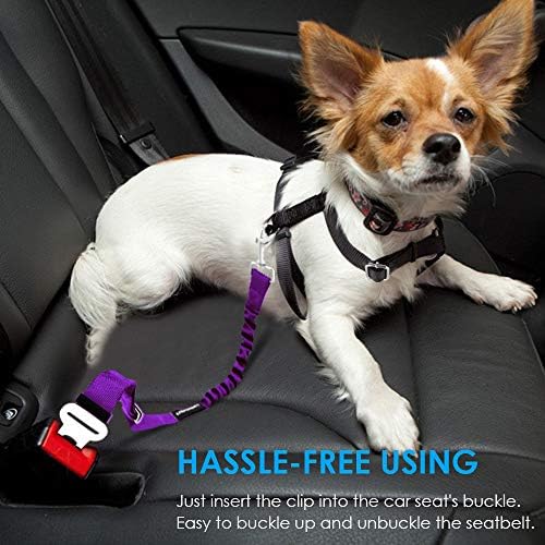 URPOWER 2 Pack Dog Seat Belt, Retractable Dog Car Harness Adjustable Pet Safety - Image 6
