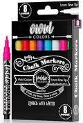 Loddie Doddie Fine Tip Liquid Chalk Markers, Chalk Markers, 8 Pack by LoddieDoddie