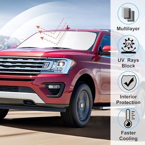 Windshield Sun Shade for 2018-2025 Ford Expedition Accessories - Image 2
