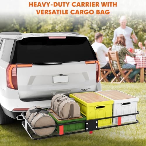 GarveeTech 72" x 30" x 6" Heavy-Duty Folding Hitch Cargo Carrier – 600 Lbs - Image 3