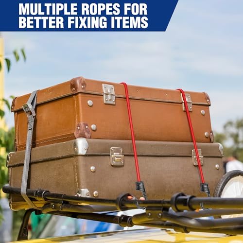 WORKPRO 24" Bungee Cords with Hooks, 4 Pack Heavy Duty Outdoor Bungee Strap - Image 5