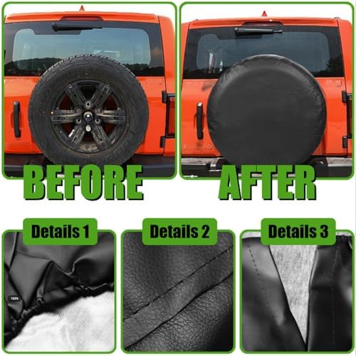 16 inch PU Leather Soft Trailer Spare Tire Cover Fit - Image 5