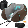 CloudBliss Travel Pillow for Airplanes, Memory Foam Neck Pillow Set by CloudBliss