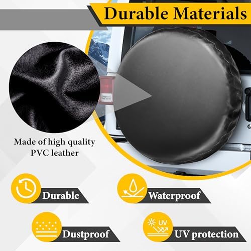 BFXM Spare Tire Cover, Fits Entire Tire Diameters 25.6-27.2 Inch - Image 3