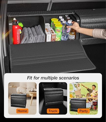 Trunk Organizer for suv, car storage organizer, lid Box, PU Leather & PP - Image 2